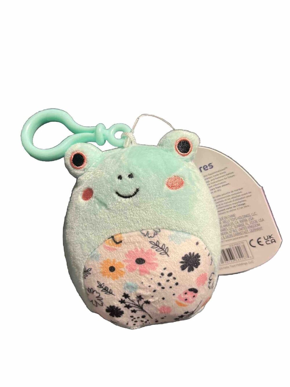 Squishmallows Fritz the Spring Flowers Tummy Frog 3" Clip-On NWT Easter